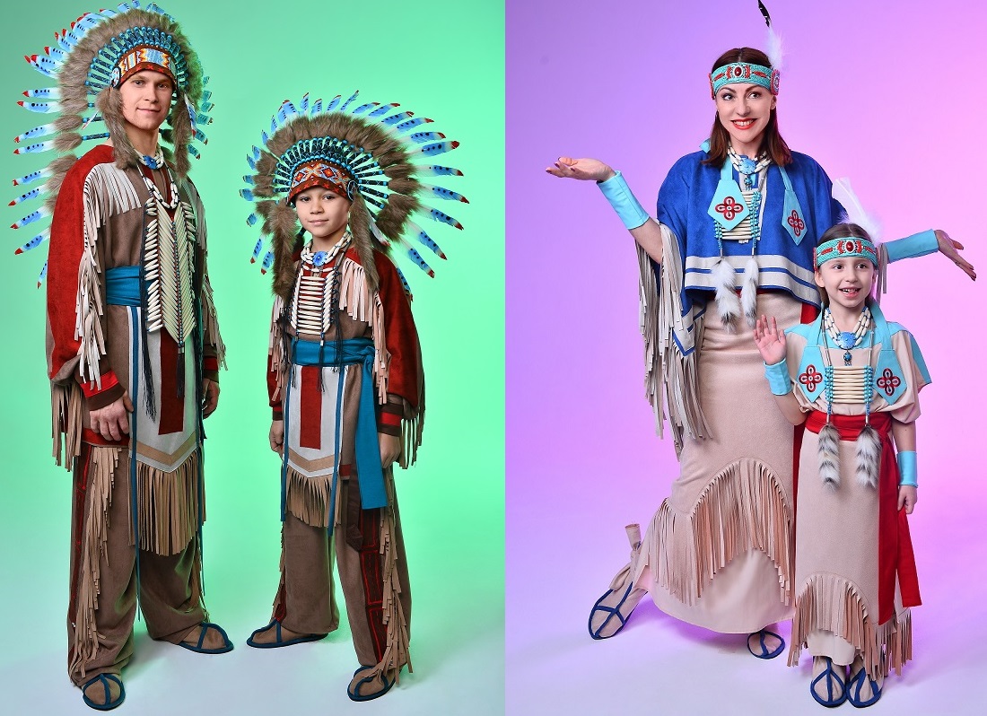 Индейские костюмы для девушек, мужчин, мальчиков и девочек